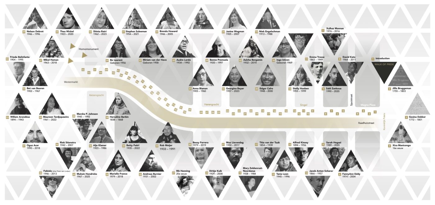 Walk of Pride Amsterdam plattegrond